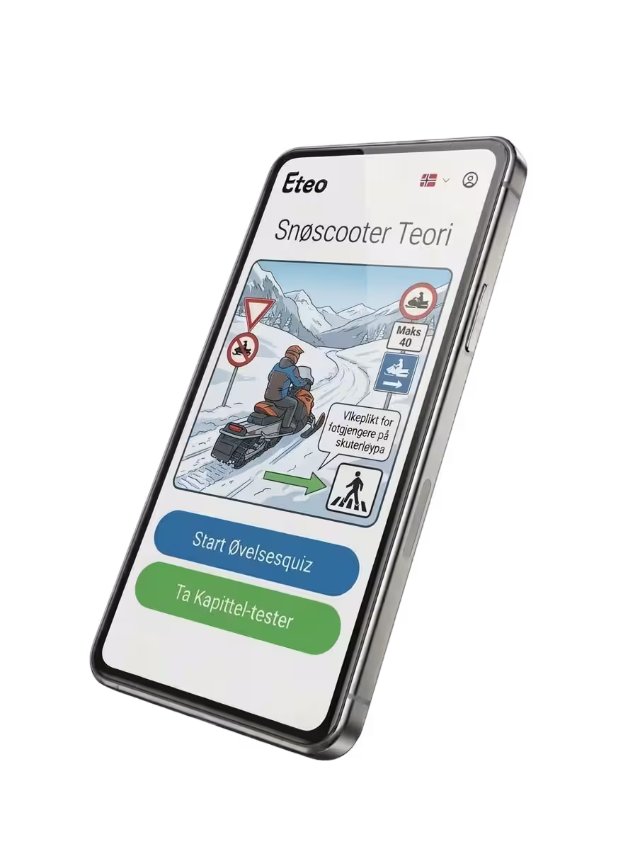 Funksjoner som gjør deg klar for snøscooter teori klasse S